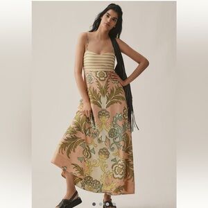 Anthropologie La Maise Studio Lucia Linen Maxi Dress